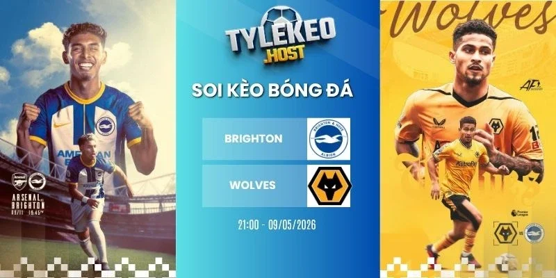 Tỷ lệ kèo nhà cái Brighton vs Wolves - NHA, 09/05/2026